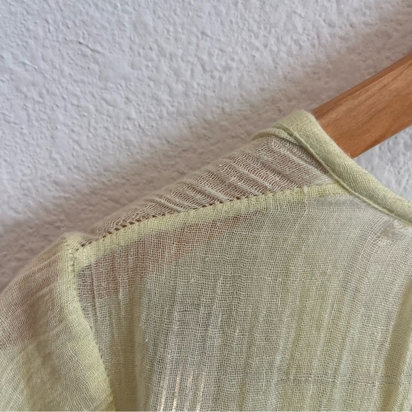 Calypso St. Barth yellow 100% Ottomans light gauzy long sleeve blouse xxsmall - Picture 4 of 12